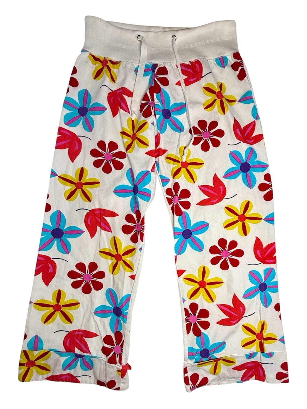 Nilla Shields vintage 80s cropped pants vibrant floral cotton Size XS